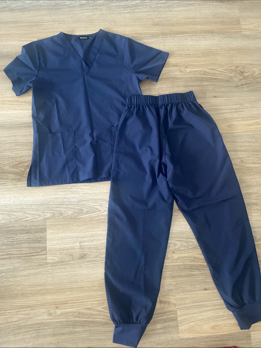 Navy V-Neck Scrub Set